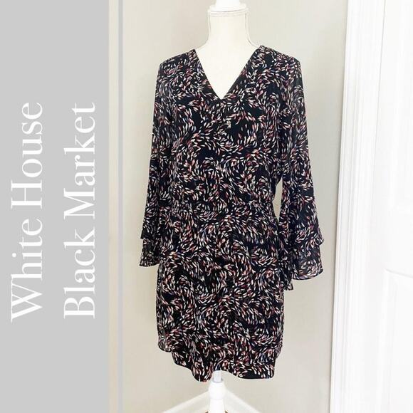 White House Black Market Confetti V-neck Dress - Picture 1 of 6